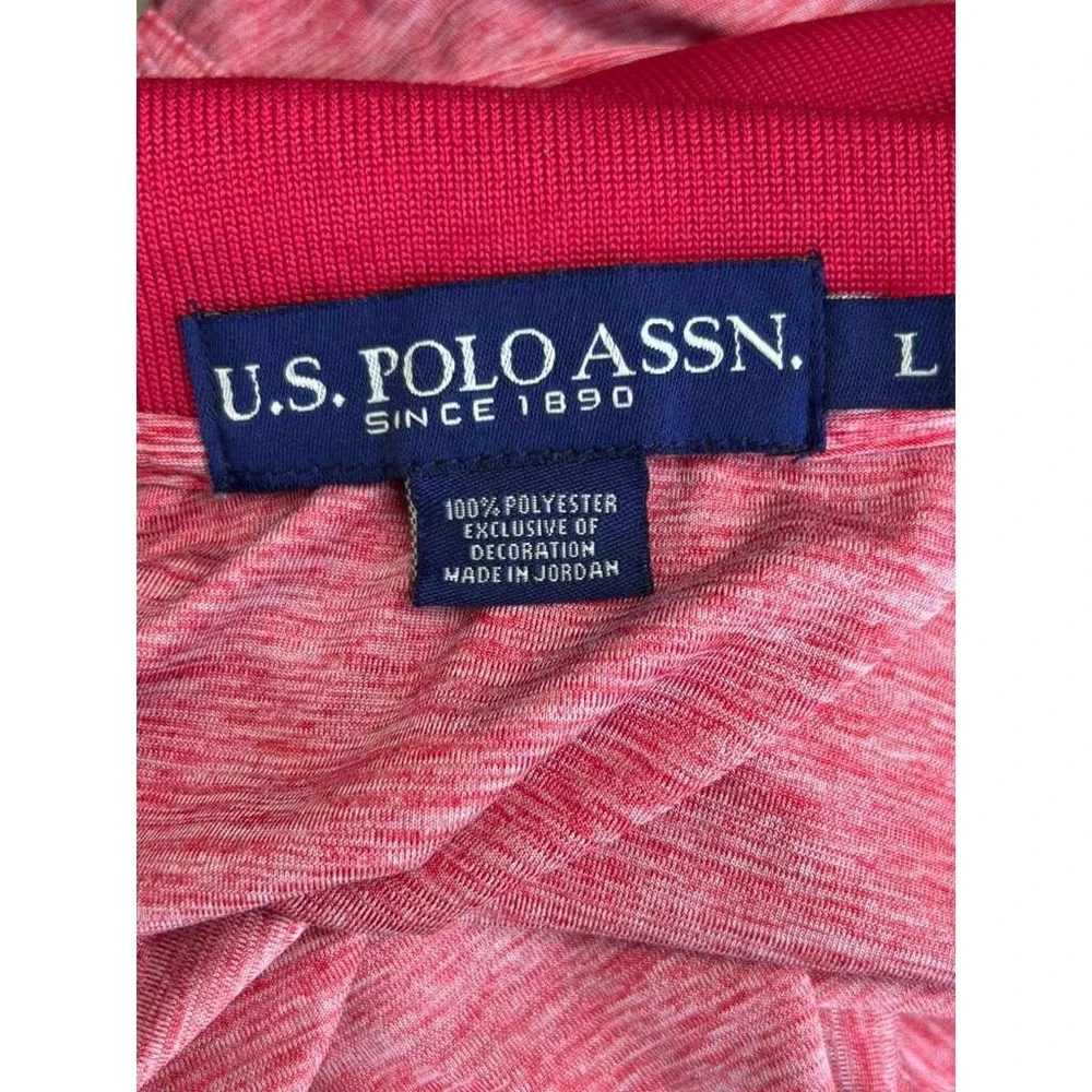 US Polo Assn Mens Polo Shirt Red Space Dye Short Sleeve L 11‎ 8028 47
